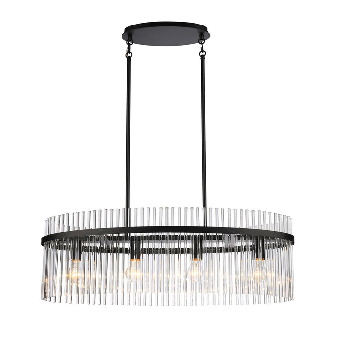 Artcraft AC12084BK Four Light Island Pendant, Black