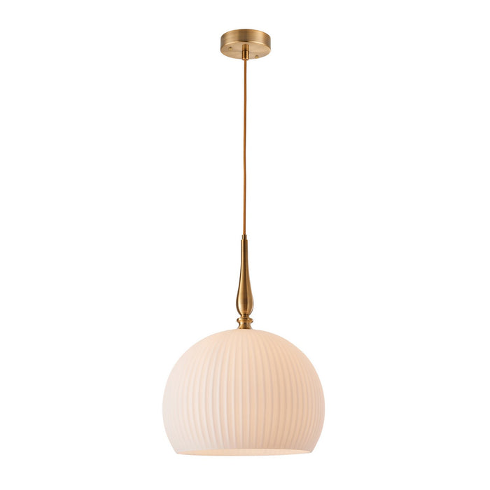 Artcraft AC12110BR One Light Pendant, Brushed Brass