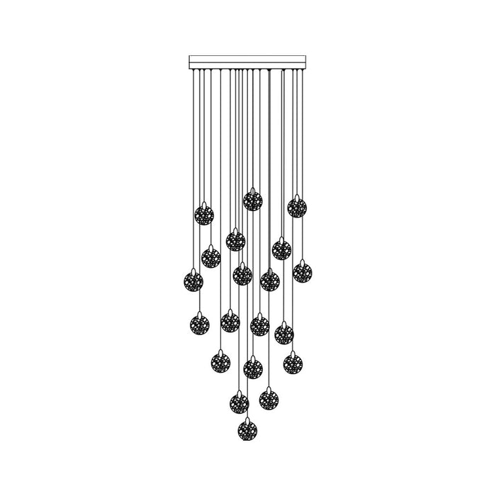 Artcraft AC12155BB LED Chandelier, Satin Brass