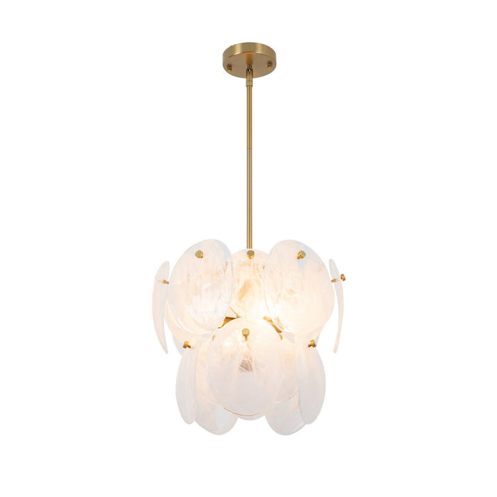 Artcraft AC12210BR Four Light Pendant, Brushed Brass