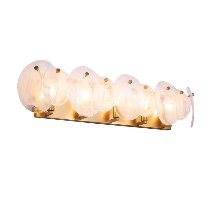 Artcraft AC12215BR Five Light Bathroom Vanity, Brushed Brass