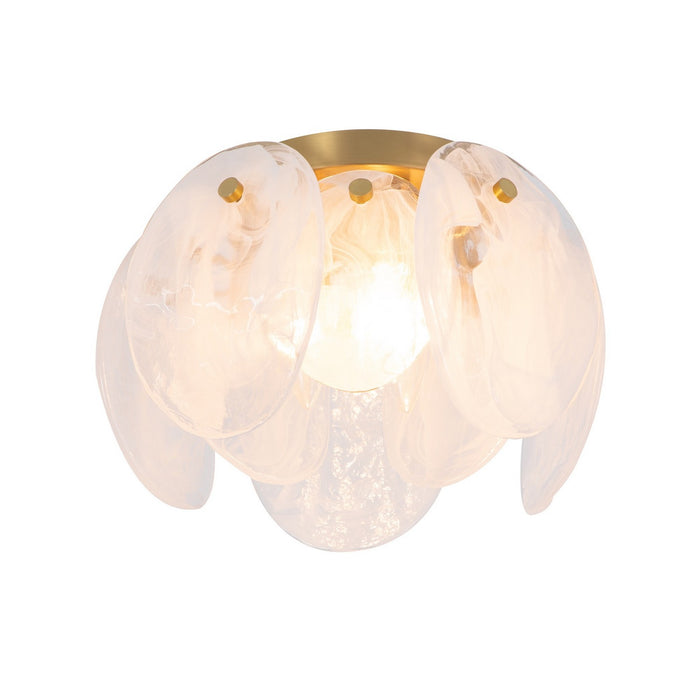 Artcraft AC12216BR Three Light Semi Flush Mount, Brushed Brass