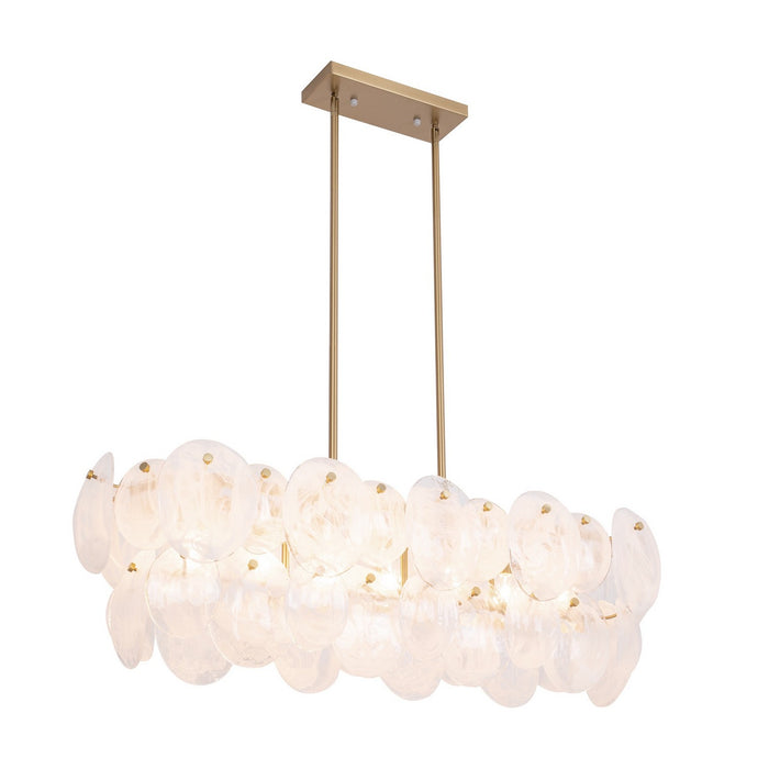 Artcraft AC12217BR Seven Light Island Pendant, Brushed Brass