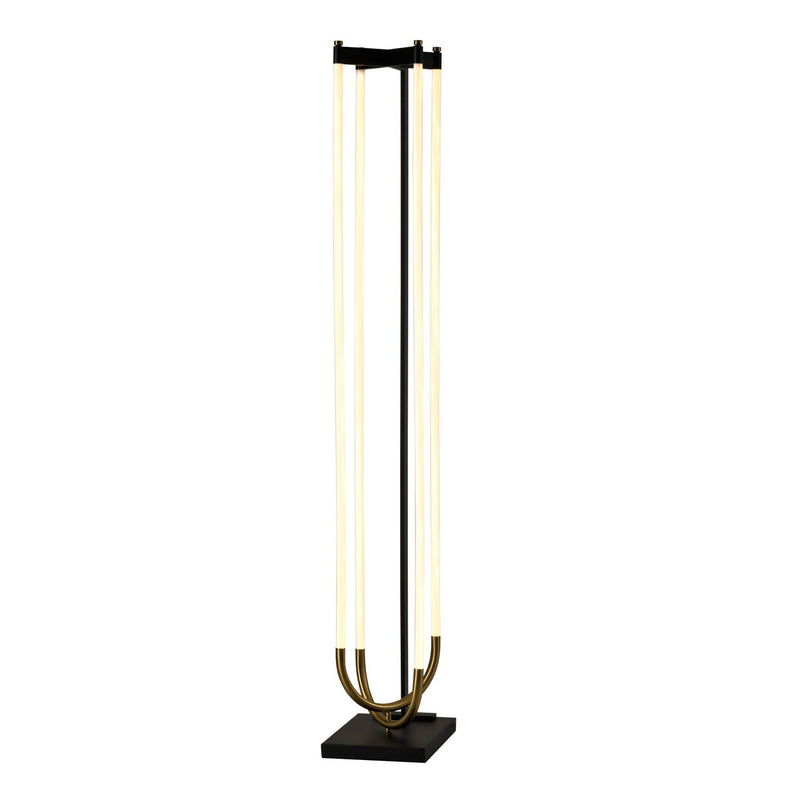 Artcraft AC6816BK LED Floor Lamp, Black, Brushed Brass