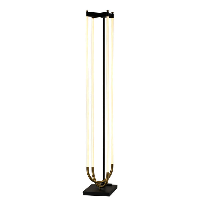 Artcraft AC6816BK LED Floor Lamp, Black, Brushed Brass