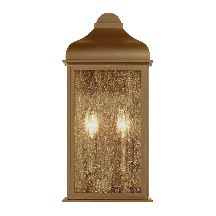 Artcraft AC8186WB Two Light Outdoor Wall Sconce, Weathered Brass