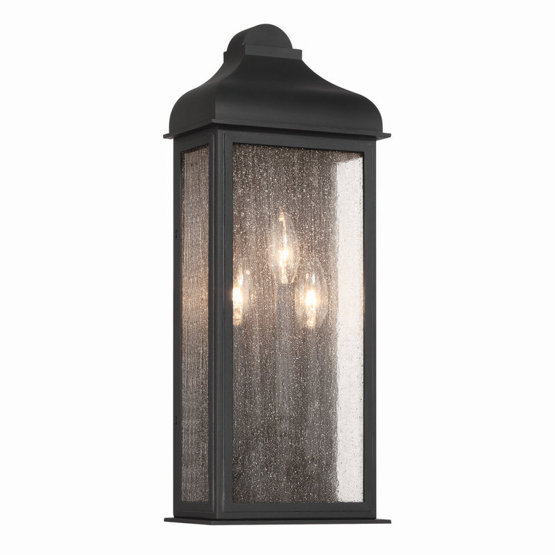 Artcraft AC8187BK Three Light Outdoor Wall Sconce, Black