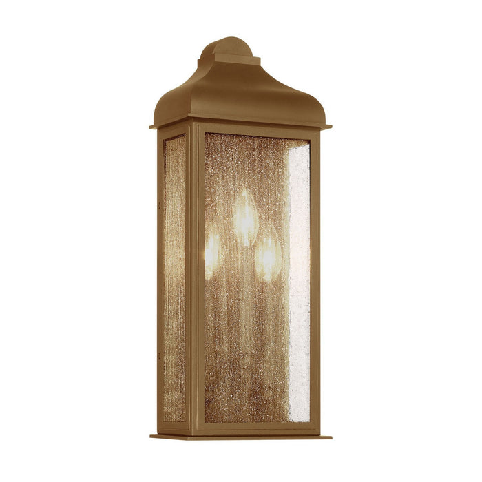 Artcraft AC8187WB Three Light Outdoor Wall Sconce, Weathered Brass