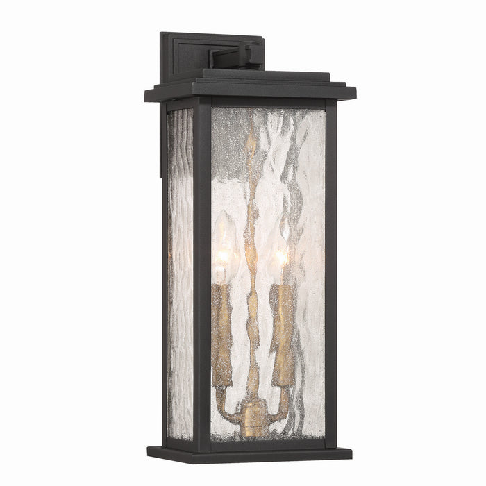 Artcraft AC9271BK Two Light Outdoor Wall Sconce, Black, Brass