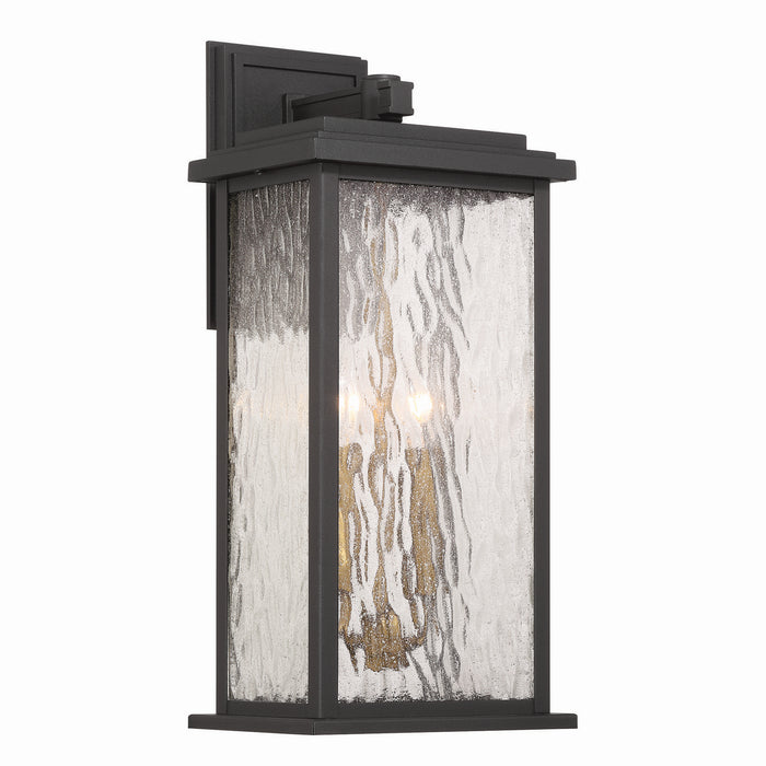 Artcraft AC9272BK Two Light Outdoor Wall Sconce, Black, Brass