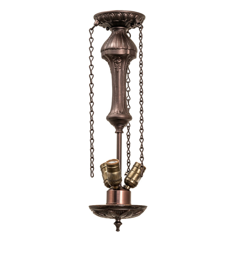 Meyda Tiffany 107718 Three Light Semi-Flushmount Hardware, Mahogany Bronze