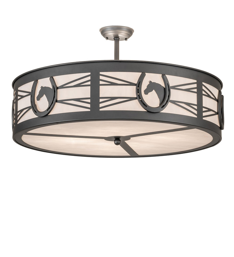 Meyda Tiffany 252901 Four Light Semi-Flushmount, Wrought Iron