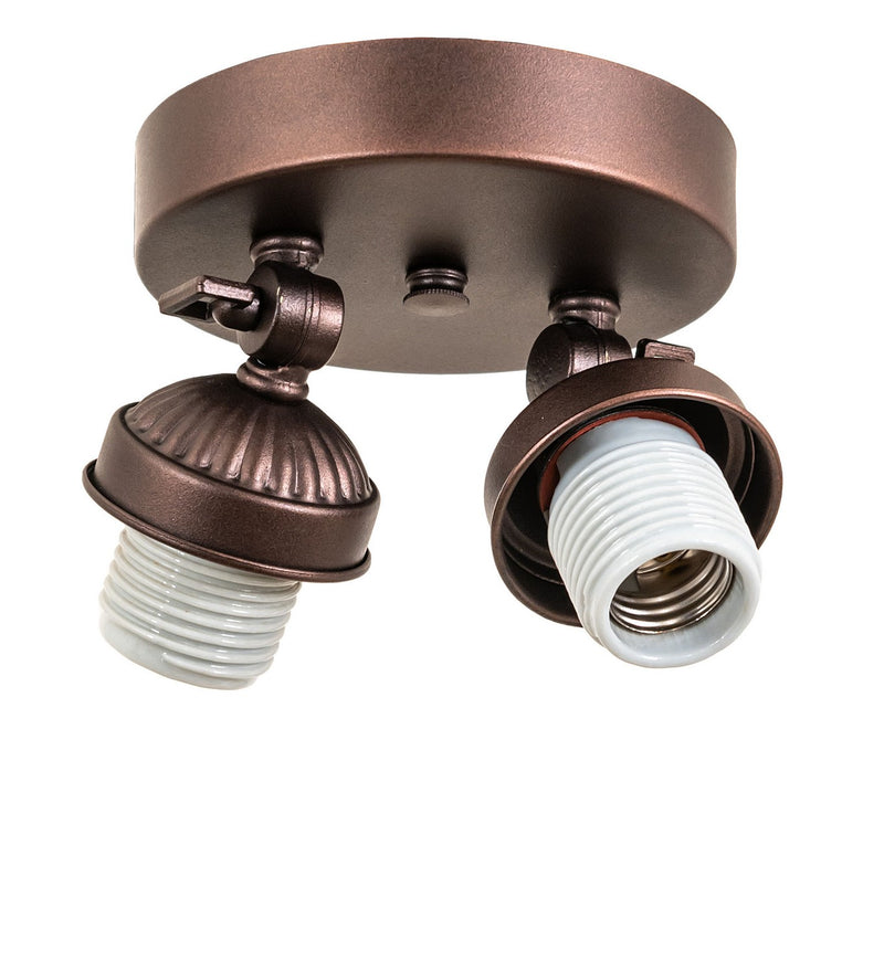 Meyda Tiffany 263095 Two Light Flushmount Hardware, Mahogany Bronze
