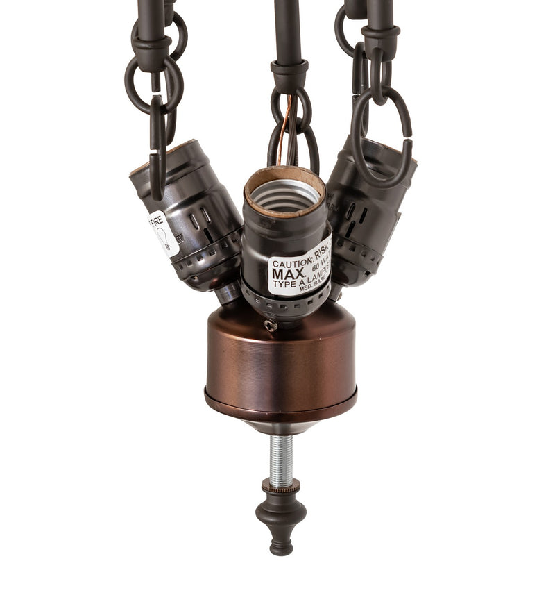 Meyda Tiffany 265943 Three Light Semi-Flushmount Hardware, Oil Rubbed Bronze