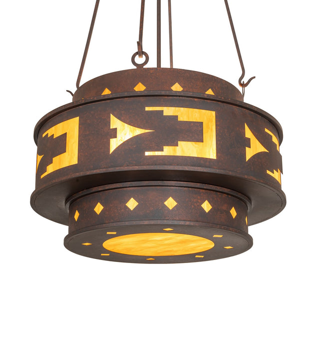 Meyda Tiffany 271689 Four Light Pendant, Rusty Nail