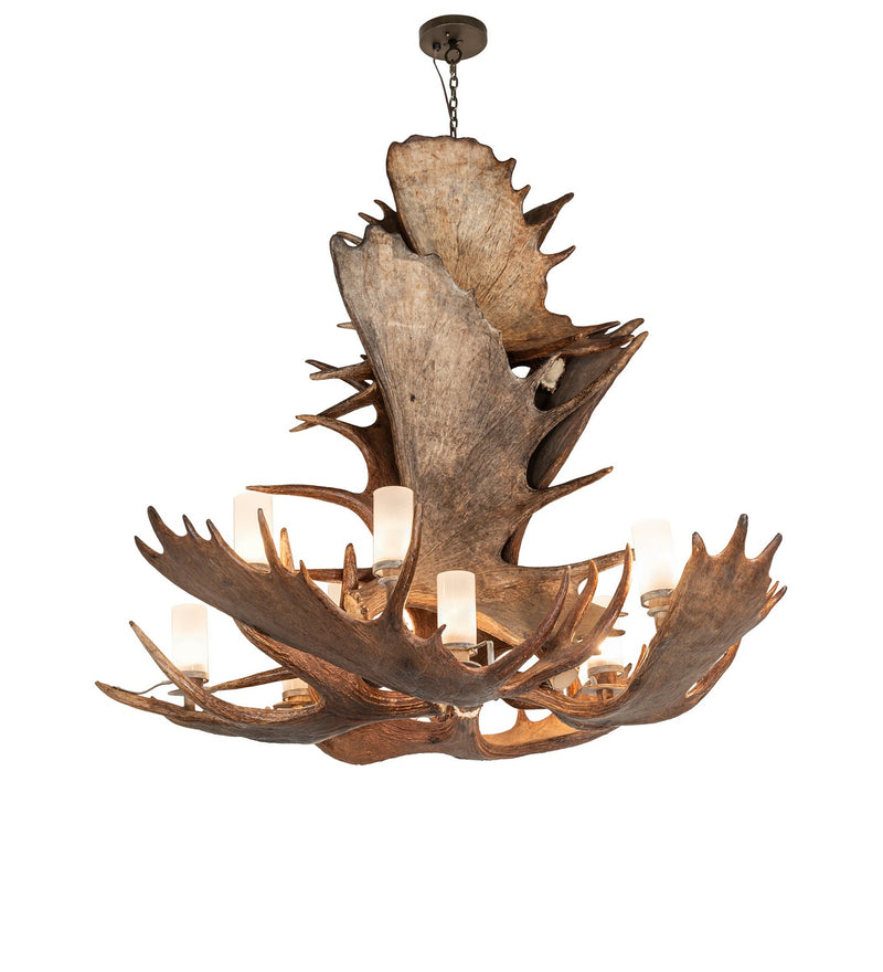 Meyda Tiffany 273164 12 Light Chandelier, Antique Brass