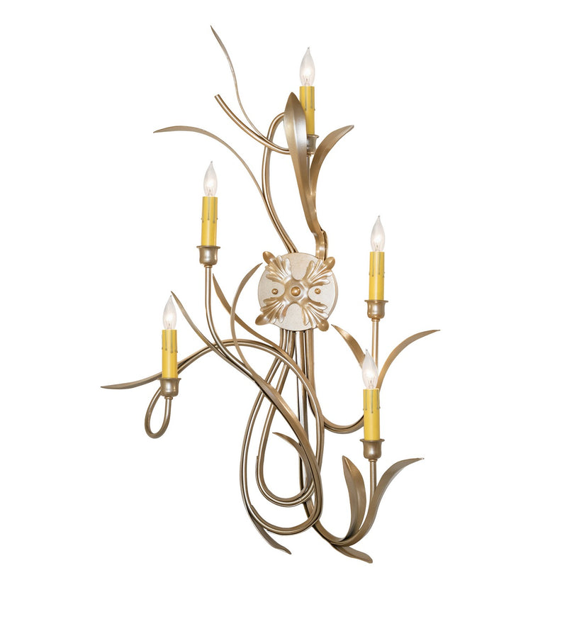 Meyda Tiffany 273540 Five Light Wall Sconce, Champagne Metallic