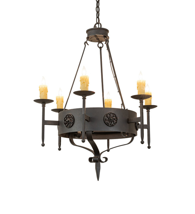Meyda Tiffany 274947 Six Light Chandelier, Chestnut