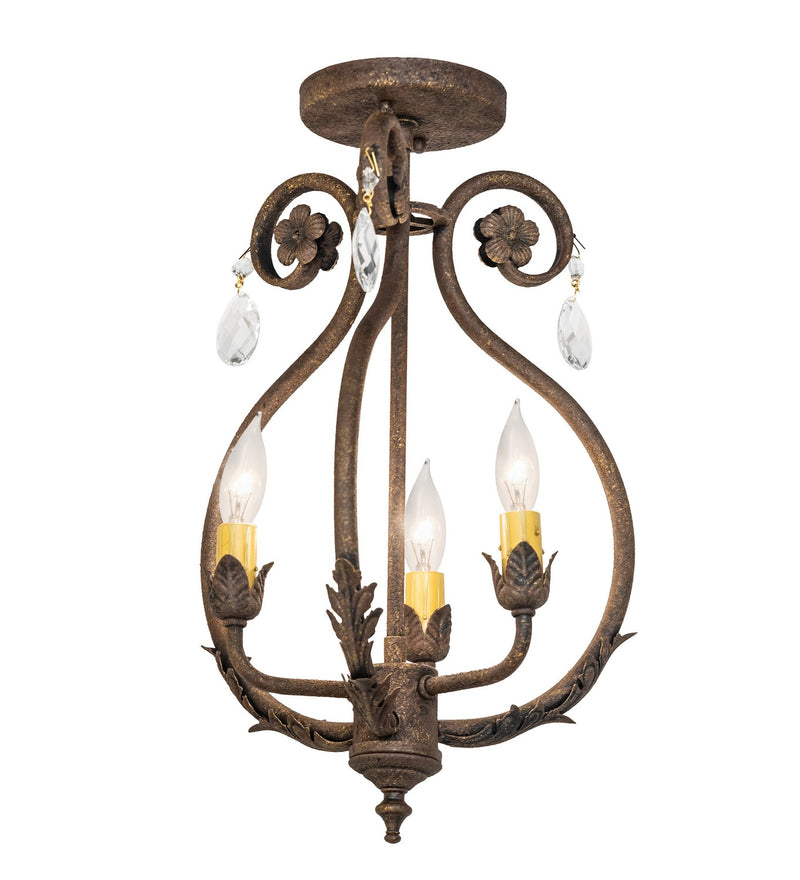Meyda Tiffany 276405 Three Light Chandelier, Antiquity