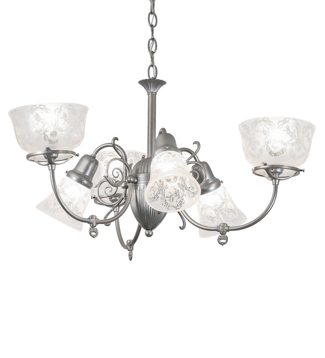 Meyda Tiffany 276512 Six Light Chandelier, Light Sandstone