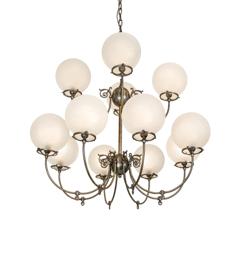 Meyda Tiffany 276940 12 Light Chandelier, Antique Brass