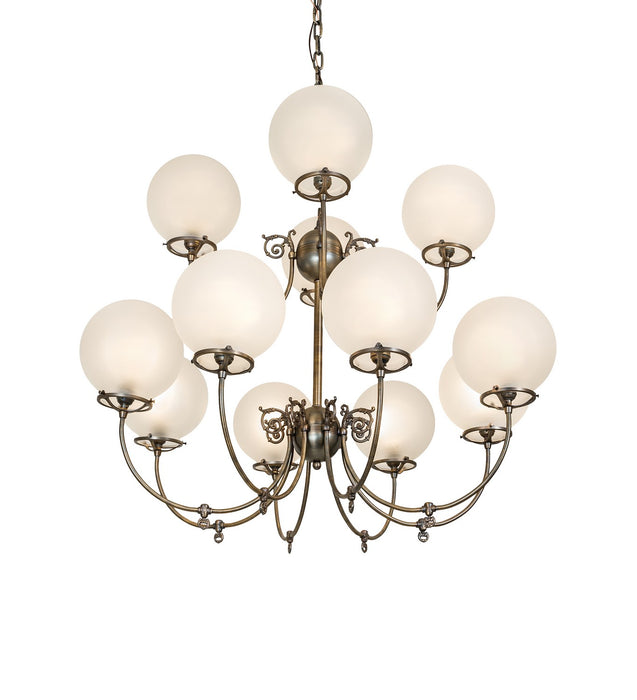 Meyda Tiffany 276940 12 Light Chandelier, Antique Brass