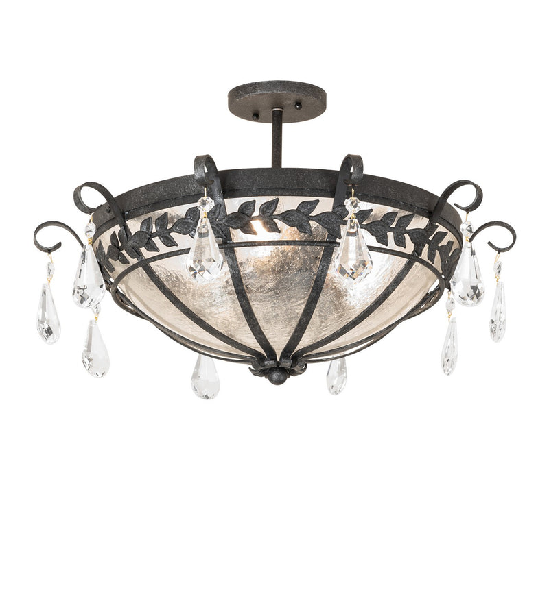 Meyda Tiffany 277034 Three Light Semi-Flushmount, Smoke