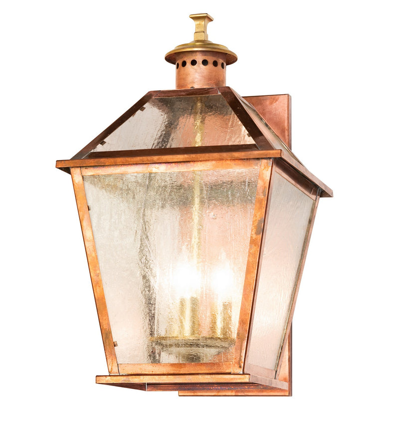 Meyda Tiffany 278282 Three Light Wall Sconce, Raw Copper/Clear Gloss