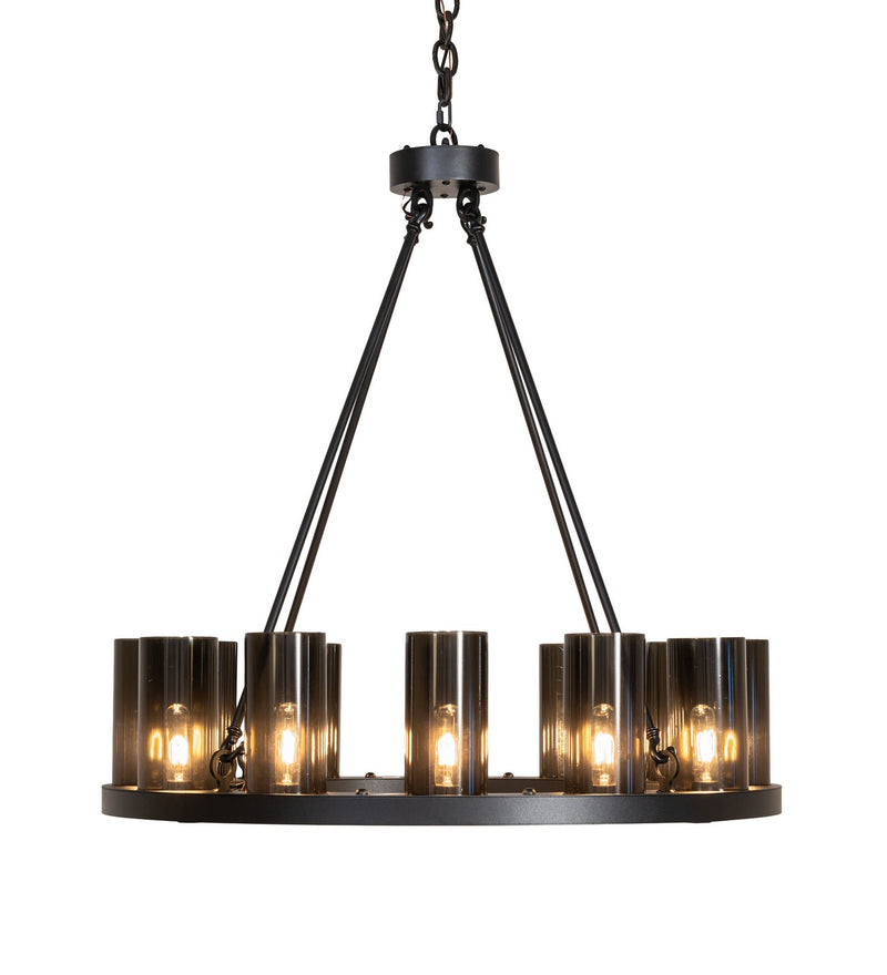 Meyda Tiffany 278366 12 Light Chandelier, Textured Black
