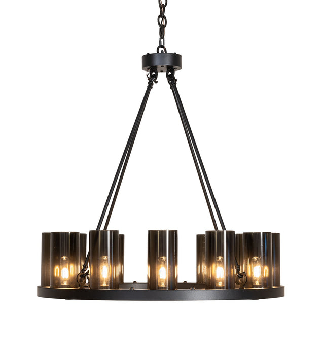 Meyda Tiffany 278366 12 Light Chandelier, Textured Black