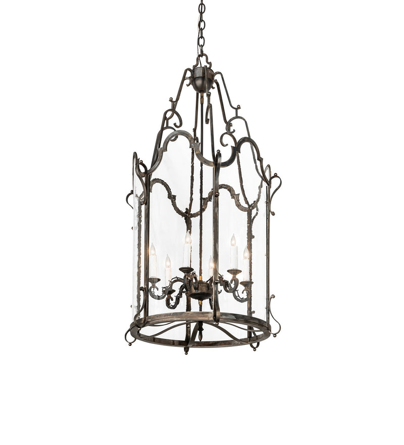 Meyda Tiffany 278772 Six Light Foyer Lantern, Blackened Steel
