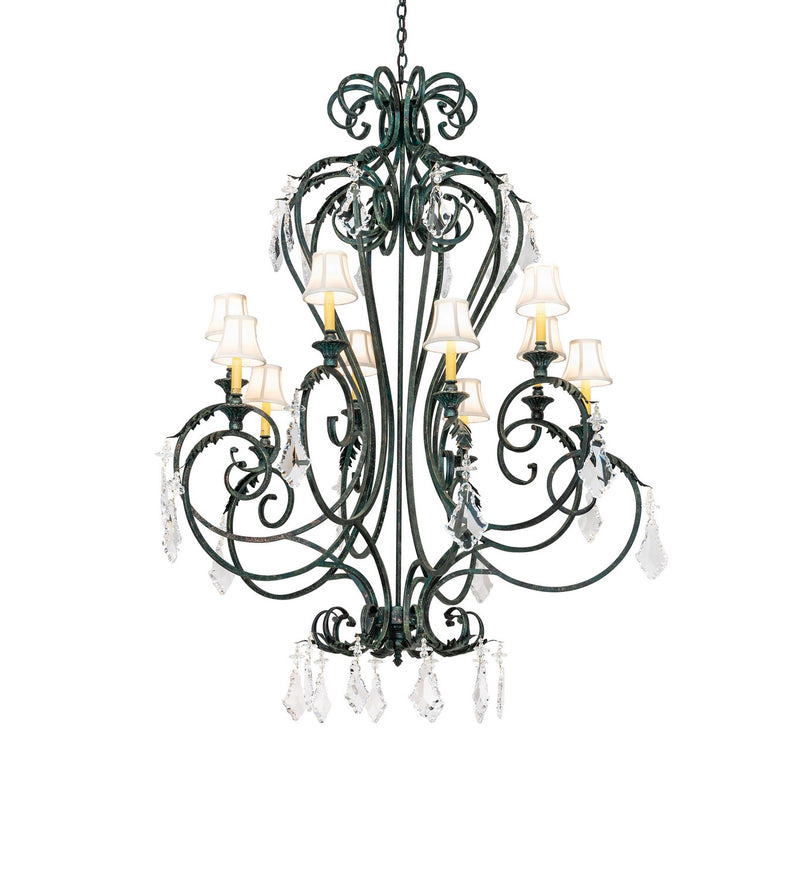 Meyda Tiffany 279822 Ten Light Chandelier, Golden Verde