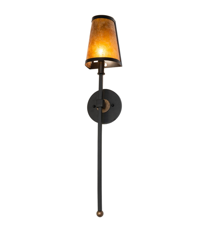 Meyda Tiffany 280377 One Light Wall Sconce, Textured Black & Brushed Gold