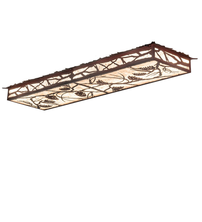 Meyda Tiffany 280392 LED Flushmount, Wrought Iron On Rust & Gloss White