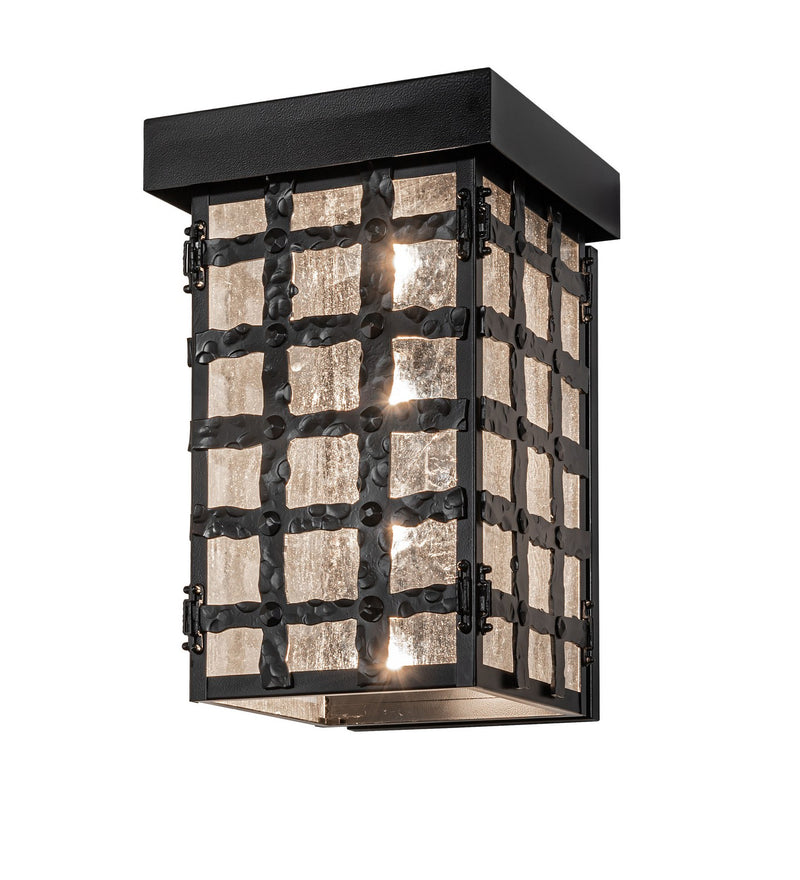 Meyda Tiffany 280460 Four Light Wall Sconce, Black Satin Wrought Iron
