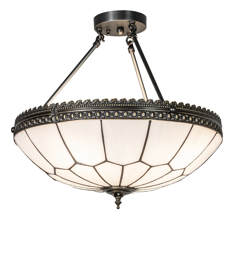 Meyda Tiffany 281066 Four Light Semi-Flushmount, Weathered Antique Brass