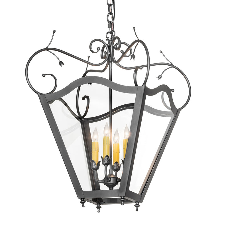 Meyda Tiffany 282054 Four Light Pendant, Wrought Iron