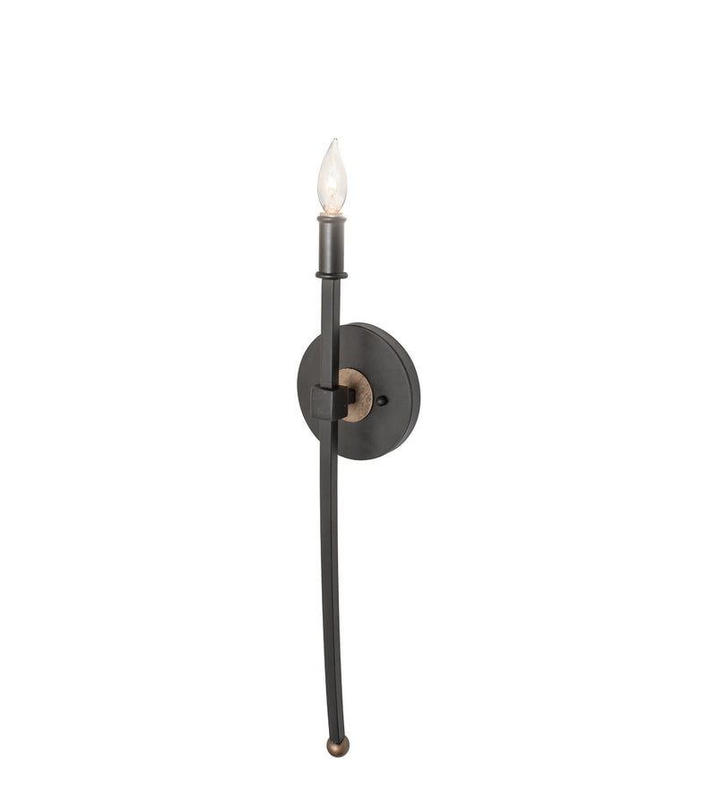 Meyda Tiffany 283603 One Light Wall Sconce, Textured Black & Brushed Gold