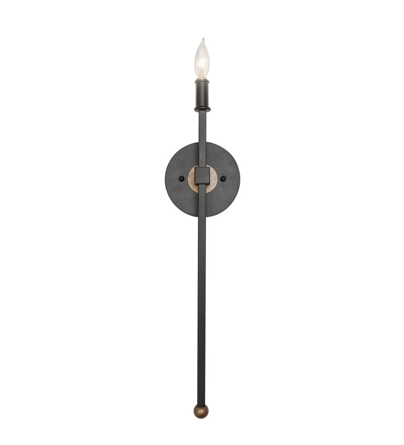 Meyda Tiffany 283603 One Light Wall Sconce, Textured Black & Brushed Gold