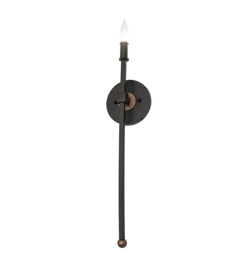 Meyda Tiffany 283603 One Light Wall Sconce, Textured Black & Brushed Gold