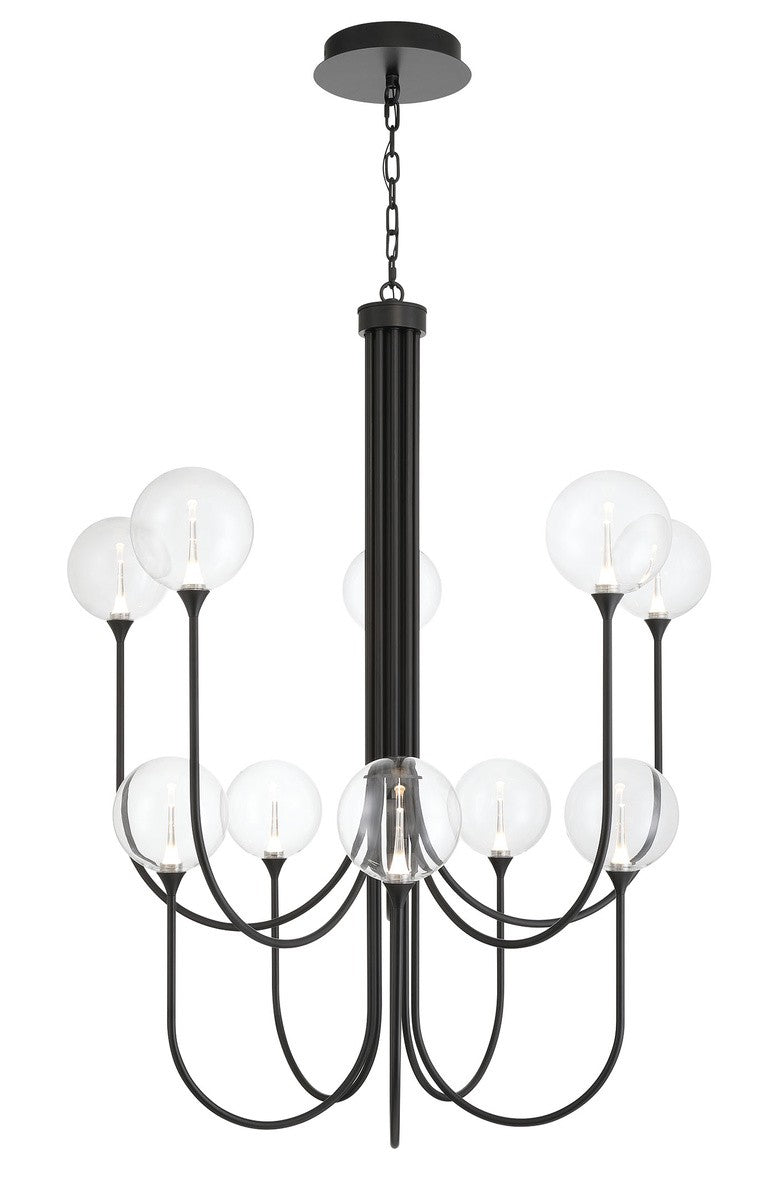 Eurofase 48926-010 Ten Light Chandelier, Black