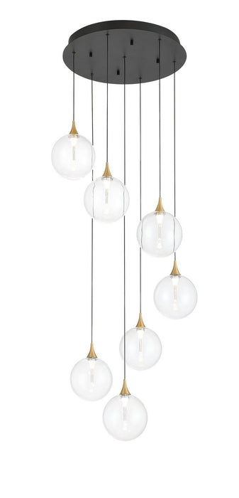 Eurofase 48928-014 Seven Light Chandelier, Gold
