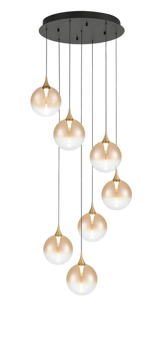 Eurofase 48928-038 Seven Light Chandelier, Gold