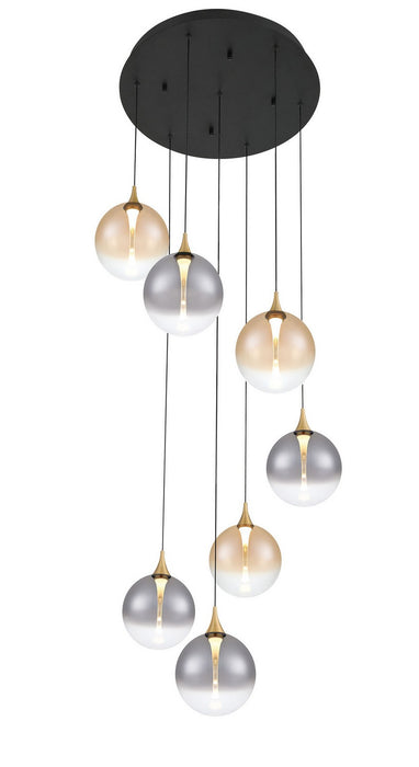 Eurofase 48928-045 Seven Light Chandelier, Gold
