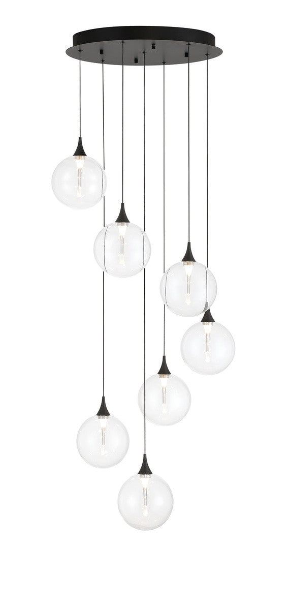Eurofase 48929-011 Seven Light Chandelier, Black