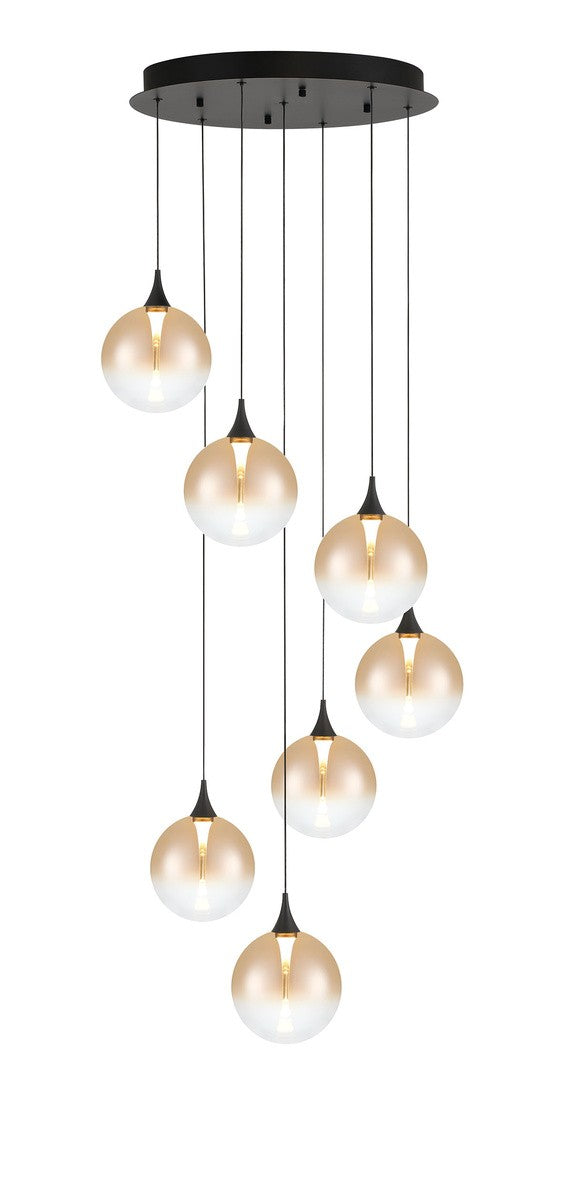 Eurofase 48929-035 Seven Light Chandelier, Black