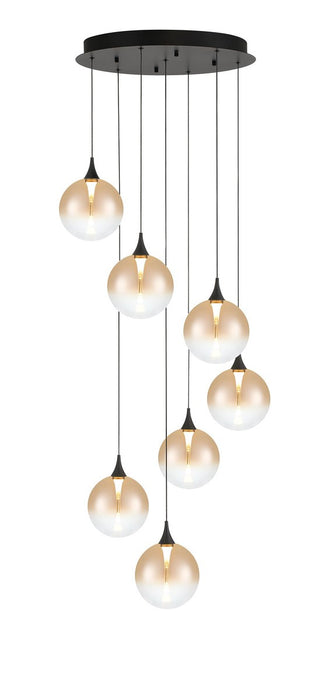 Eurofase 48929-035 Seven Light Chandelier, Black