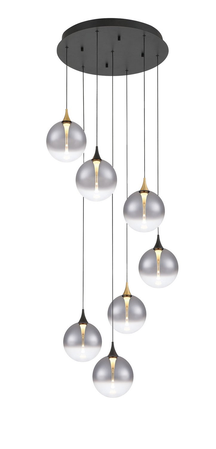 Eurofase 48930-024 Seven Light Chandelier, Gold-Black