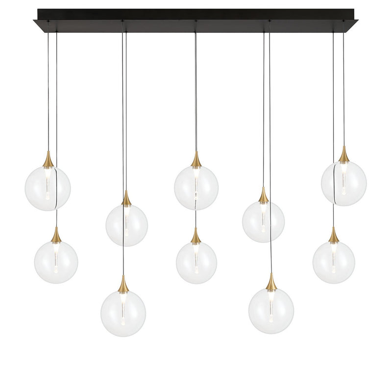 Eurofase 48932-011 Ten Light Chandelier, Gold