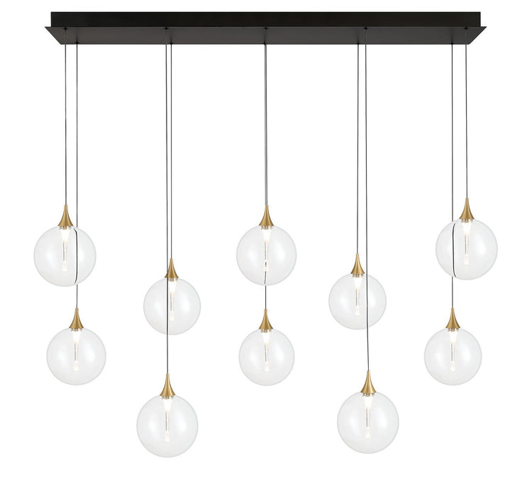 Eurofase 48932-028 Ten Light Chandelier, Gold